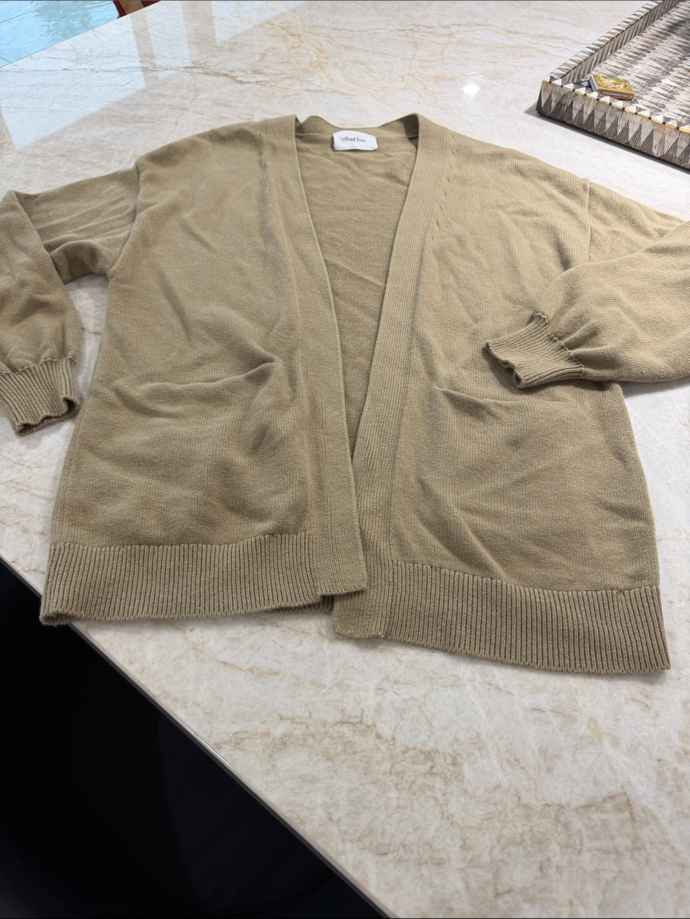 Wilfred Open-Front Cardigan Sweater - Tan